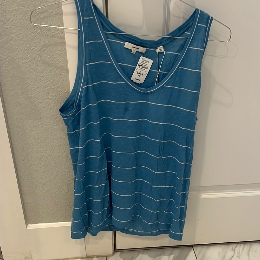 Vince Blue Sleeveless Tank Top